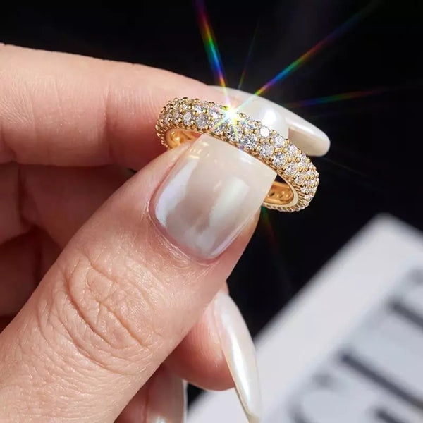 Bague Femme Moissanite Doré