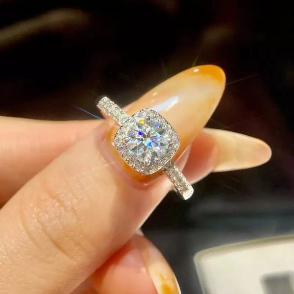 Bague Femme Moissanite Argent