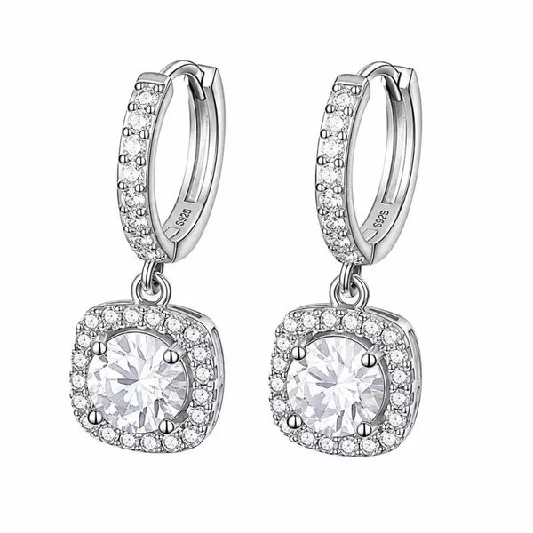 Boucles d'Oreilles Femme Moissanite Argent 925