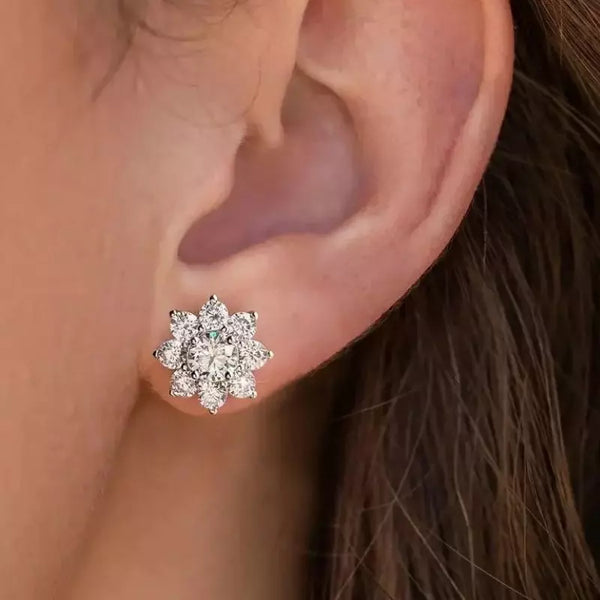 Boucles d'Oreilles Femme Moissanite Éclosia