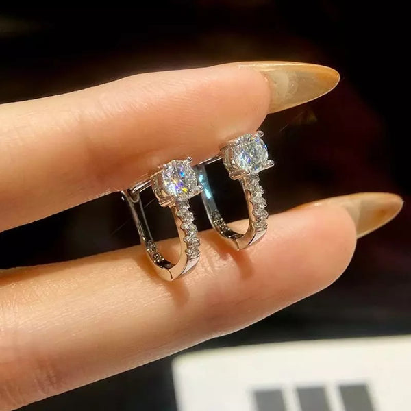 Boucles d'Oreilles Femme Moissanite 