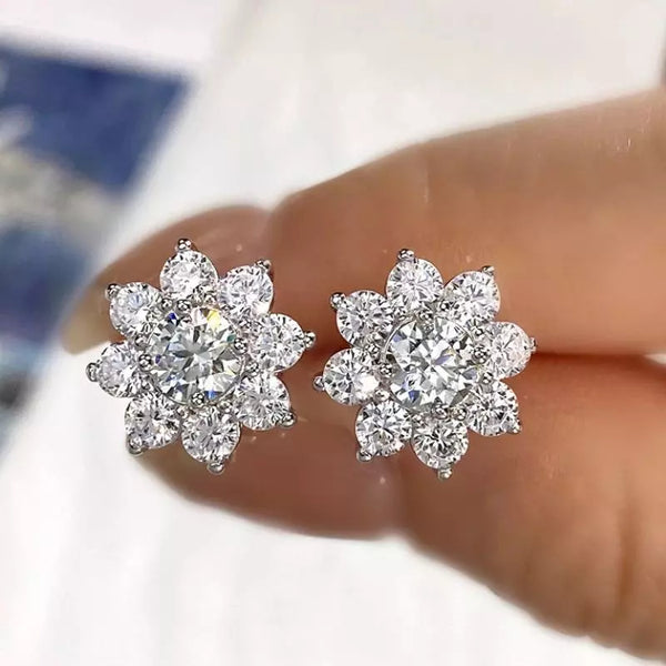 Boucles d'Oreilles Femme Moissanite 