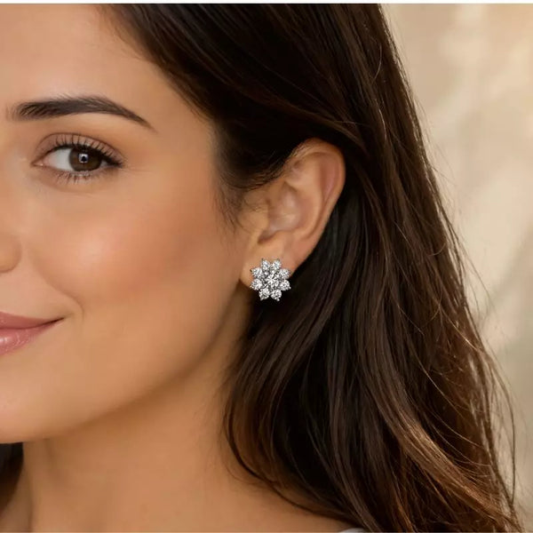 Boucles d'Oreilles Femme Moissanite Floréa