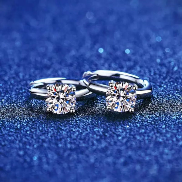 Boucles d'Oreilles Femme Moissanite 