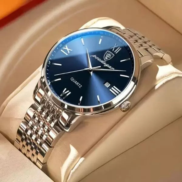 Montre Homme Argent Bleu 
