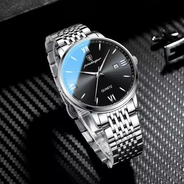 Montre Homme Argent Noir 