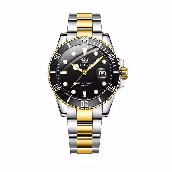 Montre Homme Noir Doré