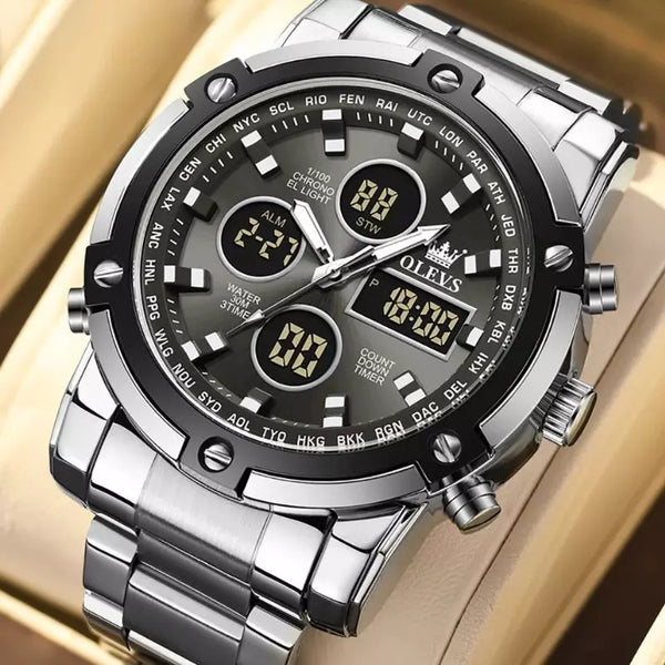 Montre Homme Argent et Noir